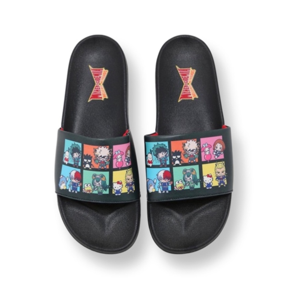 My Hero Academia X Hello Kitty And Friends Hero Duos Slide Sandals.NWT